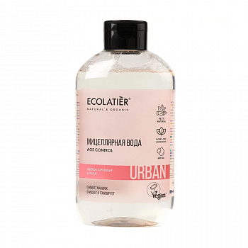 ECOLATIER Мицеллярная вода для снятия макияжа  цветок орхидеи & роза, 600 мл