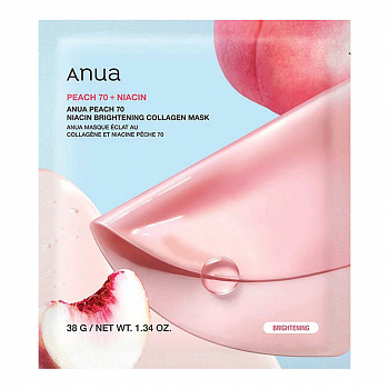 ANUA Peach 70+ Niacin Brightening Collagen Mask Осветляющая гидрогелевая маска с персиком