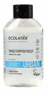 ECOLATIER Мицеллярная вода для снятия макияжа для чувствительной кожи цветок кактуса & алоэ вера, 60