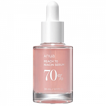 Anua Peach 70% Serum Niacin Сыворотка для лица с экстрактом плодов персика и ниацинамидом, 30 мл